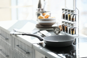 hot pan on counter